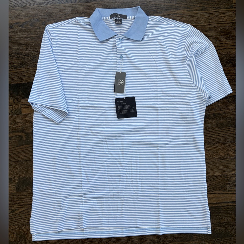 Baby Blue Striped Polo Shirt